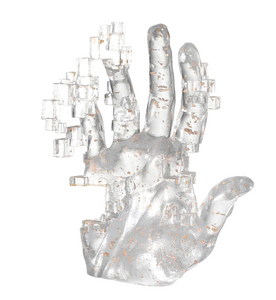 Handi Sculpture Acrylic with Gold Flakes