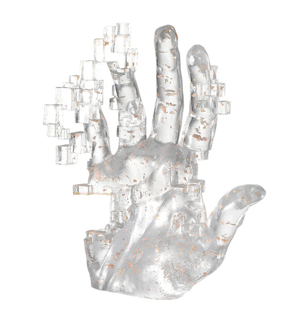 Handi Sculpture Acrylic with Gold Flakes