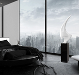 The Pointe Abstract White Oversized Sculpture With Black Base