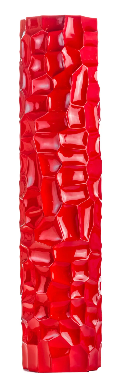 Textured Red Floor Vase Oversized