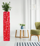 Textured Red Floor Vase Oversized