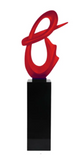 Continuium Red Abstract Sculpture on Black Gloss Stand