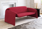Warby Curved Arm Sofa Burgundy Red Velvet