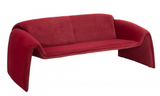 Warby Curved Arm Sofa Burgundy Red Velvet