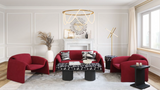 Warby Curved Arm Sofa Burgundy Red Velvet