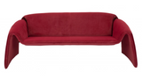 Warby Curved Arm Sofa Burgundy Red Velvet
