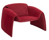 Warby Curved Arm Chair Burgundy Red Velvet