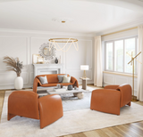 Warby Curved Arm Chair Brown