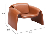 Warby Curved Arm Chair Brown