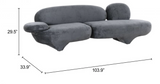 Bruxton Modern Velvet Grey Art Sofa