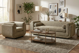 Ewing U Shaped Modern Sofa Green Tweed