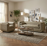 Ewing U Shaped Modern Chair Green Tweed