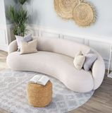 Tabitha Shearling Cream Curved Sofa