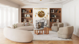 Tabitha Shearling Cream Curved Sofa