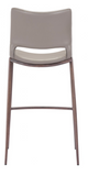 Acer Modern Brown Barstool or Counter Stool with Curved Walnut Metal Frame