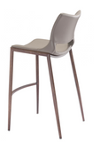Acer Modern Brown Barstool or Counter Stool with Curved Walnut Metal Frame