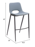 Desire Blue Dusk Barstool with Black Steel Frame