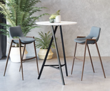 Desires Blue Dusk Barstool with Walnut Finish Steel Frame