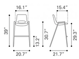 Desires Blue Dusk Barstool with Walnut Finish Steel Frame