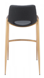 Desires Black Barstool or Counter Stool with Gold Metal Base