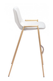 Desires White Barstool or Counter Stool with Gold Metal Base