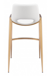 Desires White Barstool or Counter Stool with Gold Metal Base