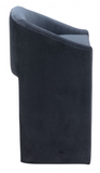 Emason Upholstered Curved Back Midnight Grey Counter Stool or Bar Stool with Gold Foot Rest Bar