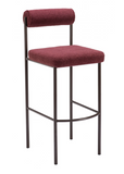 Livian Magenta Bouclee Counter or Bar Stool with Bronze Steel Frame