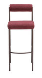 Livian Magenta Bouclee Counter or Bar Stool with Bronze Steel Frame