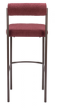 Livian Magenta Bouclee Counter or Bar Stool with Bronze Steel Frame