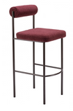 Livian Magenta Bouclee Counter or Bar Stool with Bronze Steel Frame