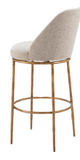 Noda Fabric and Gold Metal Swivel Barstool or Counter Stool