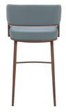 Pose Blue and Walnut Faux Wood Steel Frame