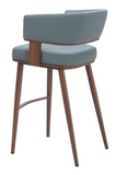 Pose Blue and Walnut Faux Wood Steel Frame