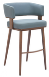 Pose Blue and Walnut Faux Wood Steel Frame