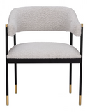 Zenda Black and Gold Dining Chair with Boucle Fabric