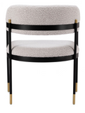 Zenda Black and Gold Dining Chair with Boucle Fabric