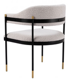 Zenda Black and Gold Dining Chair with Boucle Fabric