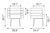 Greta Barrell Dining Chair with Black Metal Legs Grey Beige