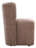 Bume Armless Dining Chair Taupe on Wheels