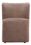 Bume Armless Dining Chair Taupe on Wheels