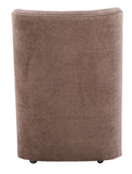 Bume Armless Dining Chair Taupe on Wheels