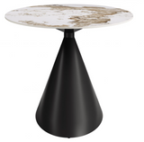 Armada Oval Faux Marble Dining Table with Steel Base