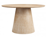 Leno Faux Travertine Round Dining Table