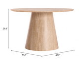 Leno Faux Travertine Round Dining Table