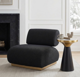Barda Black Accent chair with Natural Wood Finish