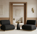 Barda Black Accent chair with Natural Wood Finish
