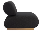 Barda Black Accent chair with Natural Wood Finish
