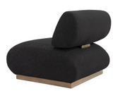 Barda Black Accent chair with Natural Wood Finish