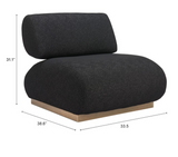 Barda Black Accent chair with Natural Wood Finish